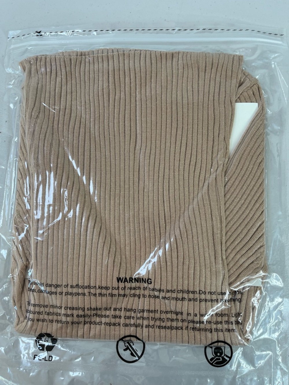 Ribbed V-Neck Short Sleeve Top - Toffee, size S, NWT - Picture 5 of 6